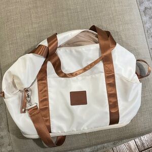 New Coolife White and Brown Women's (2) piece set Travel Bags